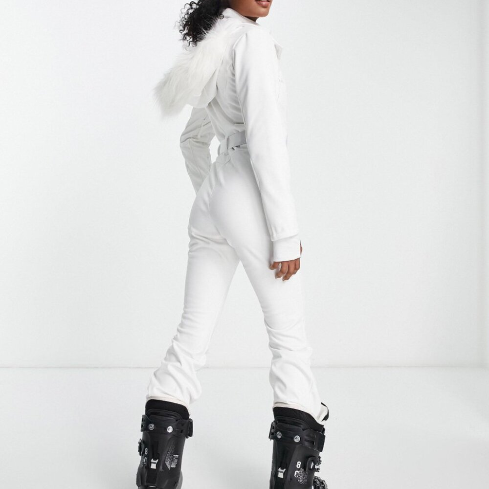 ASOS 4505 Ski & Snow White Suit with Faux Fur Hood- 2